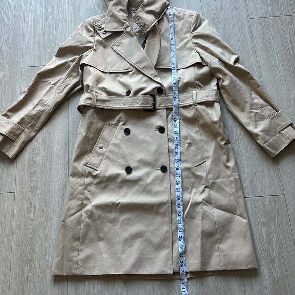 J Crew New Icon Trench Coat Womens Size 12 In Vintage Khaki Hooded - Picture 5 of 12